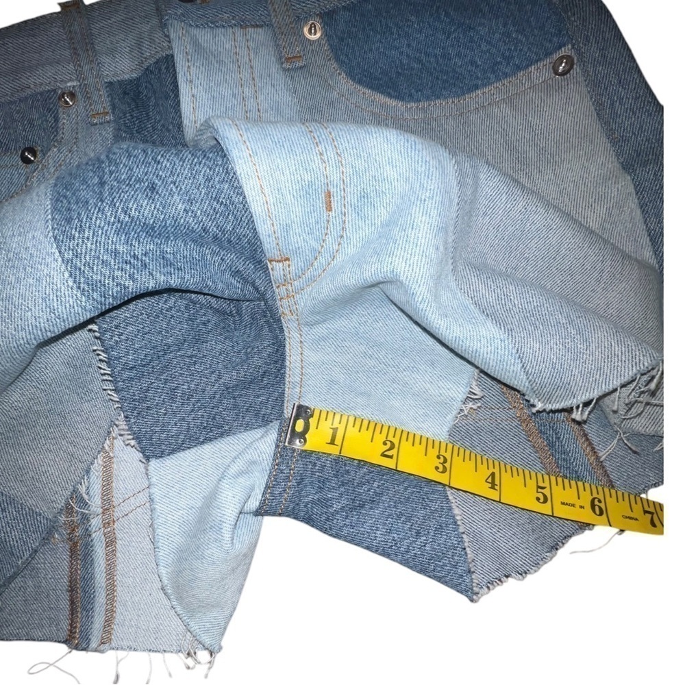 NWOT ▶️ EB Denim ◀️ Patchwork Jean Shorts - size 26 - Picture 12 of 13